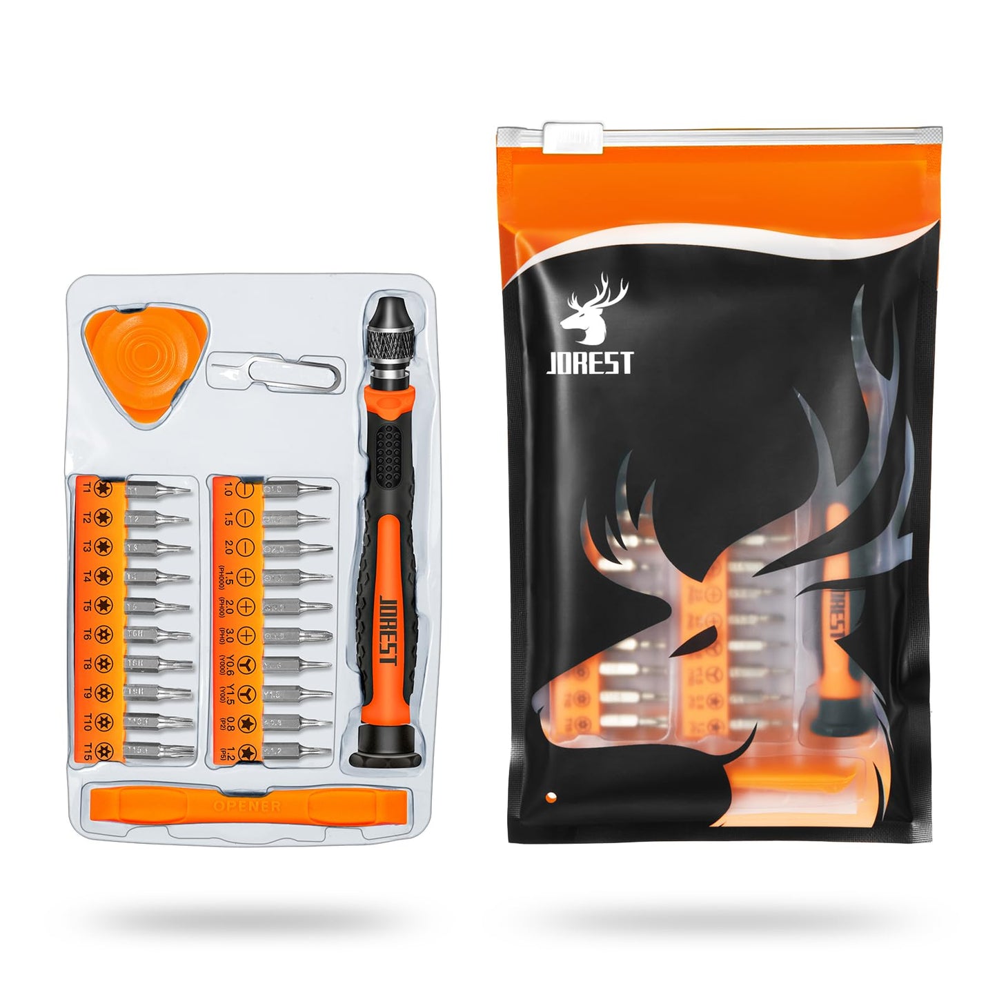 JOREST 40PCS Precision Screwdriver Set for Electronics Repair, Magnetic Mini Tool Kit with Torx,