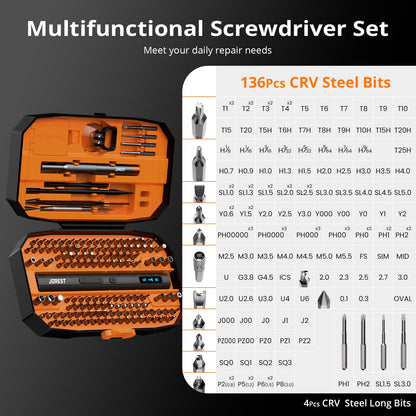 JOREST 40PCS Precision Screwdriver Set for Electronics Repair, Magnetic Mini Tool Kit with Torx,