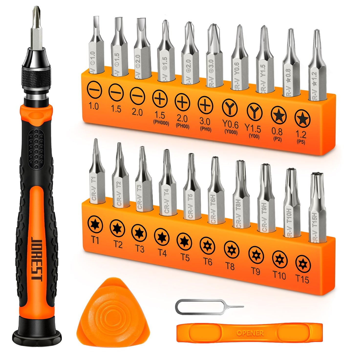 JOREST 40PCS Precision Screwdriver Set for Electronics Repair, Magnetic Mini Tool Kit with Torx,
