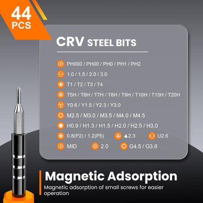 JOREST 40PCS Precision Screwdriver Set for Electronics Repair, Magnetic Mini Tool Kit with Torx,