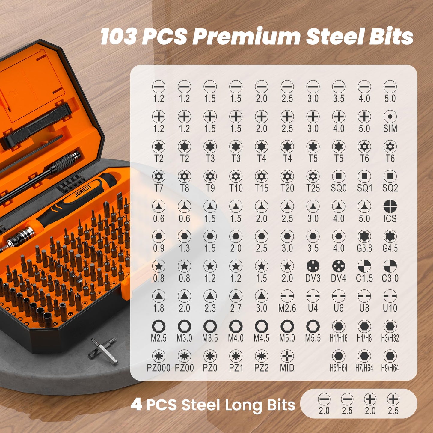JOREST 40PCS Precision Screwdriver Set for Electronics Repair, Magnetic Mini Tool Kit with Torx,