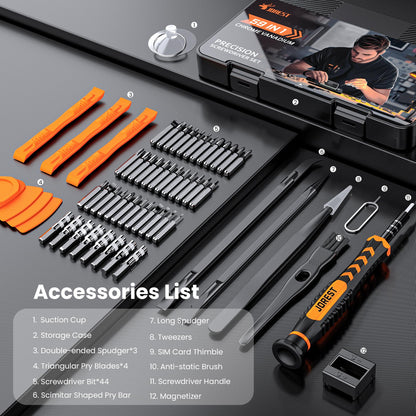 JOREST 40PCS Precision Screwdriver Set for Electronics Repair, Magnetic Mini Tool Kit with Torx,